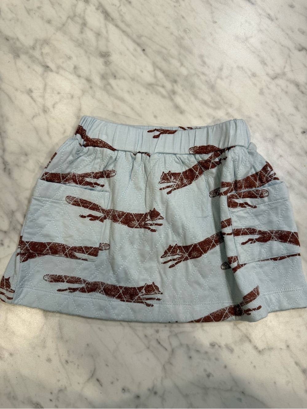 NWT kate quinn Light Blue and Brown Printed Baby Skirt